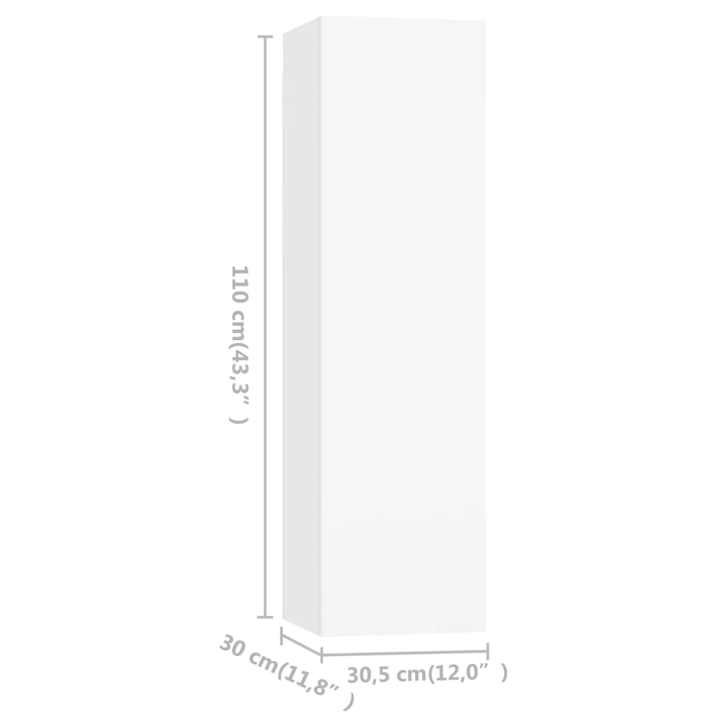 vidaXL Meuble TV 3 pièces Blanc Bois d'ingénierie
