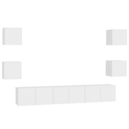 vidaXL Ensemble de 7 meubles TV blanc en bois d'ingénierie
