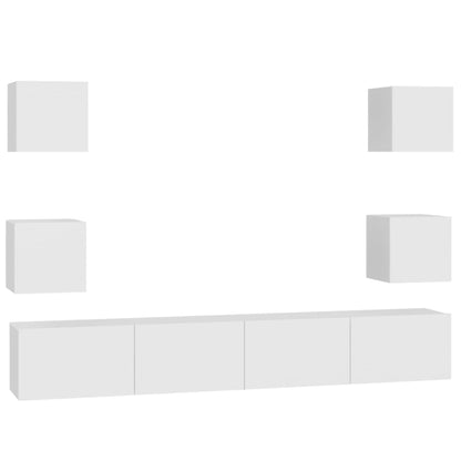 vidaXL Ensemble de meubles TV 6 pcs Blanc Bois d'ingénierie