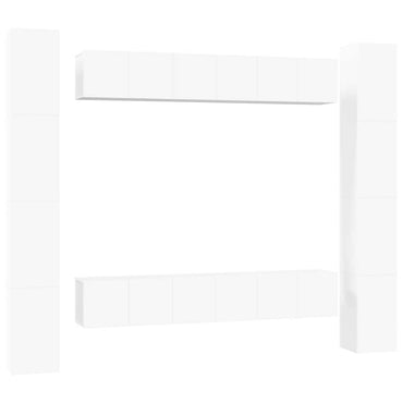 vidaXL Meuble TV 6 pièces blanc en bois d'ingénierie