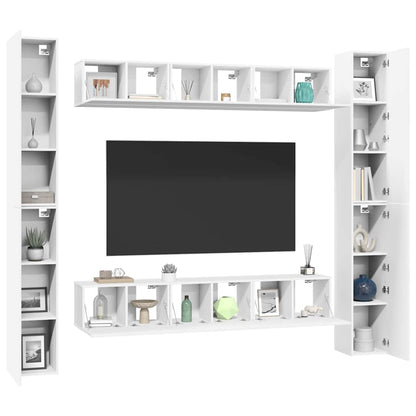 vidaXL Meuble TV 6 pièces blanc en bois d'ingénierie