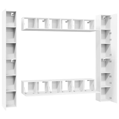vidaXL Meuble TV 6 pièces blanc en bois d'ingénierie