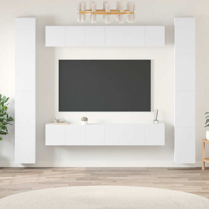 vidaXL Meuble TV 6 pièces blanc en bois d'ingénierie