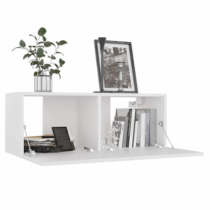 vidaXL Meuble TV 10 pcs Blanc Aggloméré