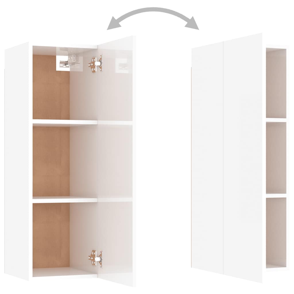 vidaXL Meuble TV 10 pcs Blanc Aggloméré