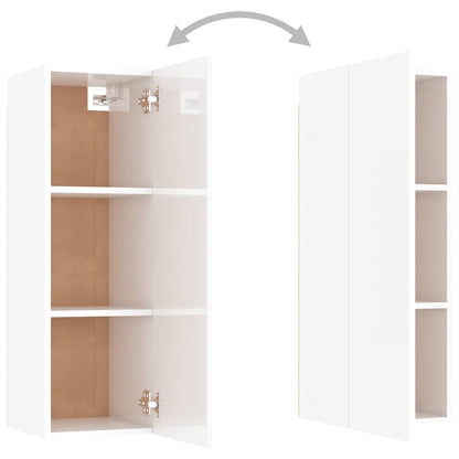 vidaXL Meuble TV 10 pcs Blanc Aggloméré
