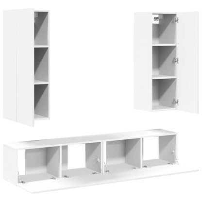 vidaXL Ensemble de meubles TV 4 pcs Blanc Bois d'ingénierie