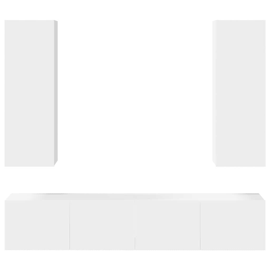 vidaXL Ensemble de meubles TV 4 pcs Blanc Bois d'ingénierie