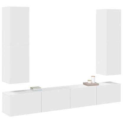vidaXL Ensemble de meubles TV 4 pcs Blanc Bois d'ingénierie