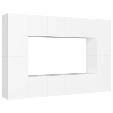 vidaXL 8-tlg. TV-Schrank-Set Weiß Holzwerkstoff
