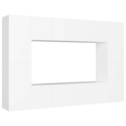 vidaXL 8-tlg. TV-Schrank-Set Weiß Holzwerkstoff