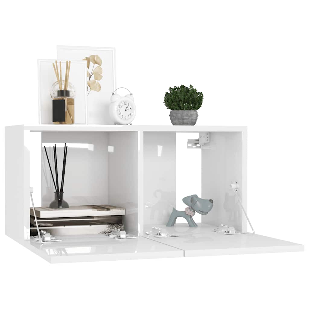 vidaXL 8-tlg. TV-Schrank-Set Weiß Holzwerkstoff