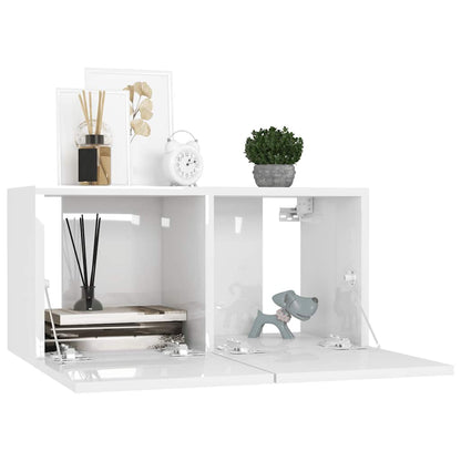 vidaXL 8-tlg. TV-Schrank-Set Weiß Holzwerkstoff
