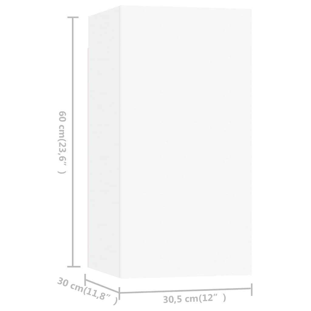 vidaXL Meuble TV, 8 pcs, Blanc, Bois d'ingénierie