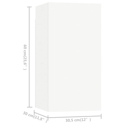 vidaXL Meuble TV, 8 pcs, Blanc, Bois d'ingénierie