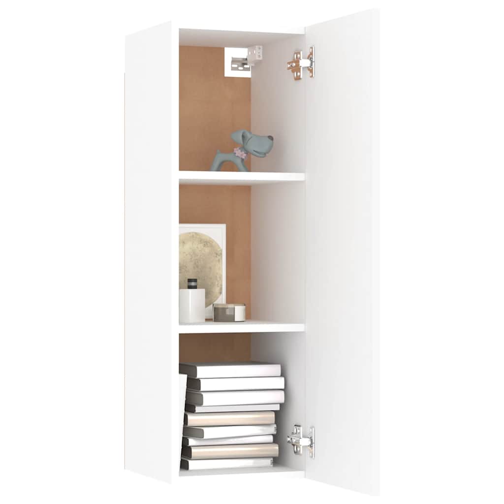 vidaXL Meuble TV, 8 pcs, Blanc, Bois d'ingénierie