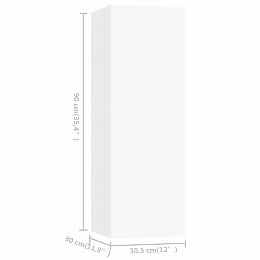 vidaXL Meuble TV, 8 pcs, Blanc, Bois d'ingénierie