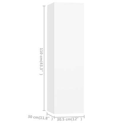 vidaXL Ensemble de 4 meubles TV Blanc Bois d'ingénierie
