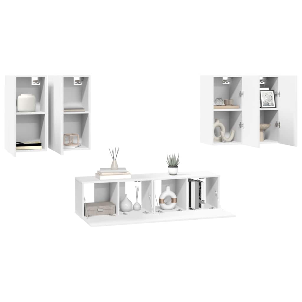 vidaXL Ensemble de meubles TV 6 pcs Blanc Bois d'ingénierie
