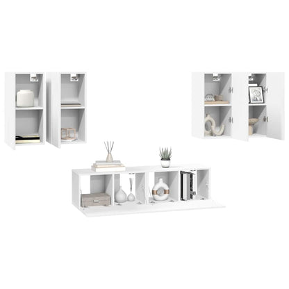 vidaXL Ensemble de meubles TV 6 pcs Blanc Bois d'ingénierie