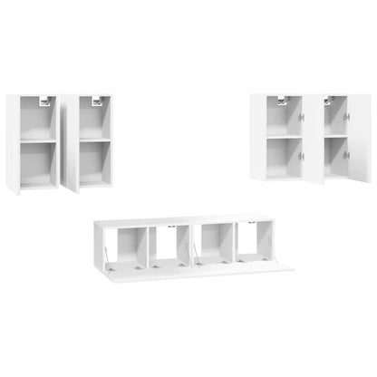 vidaXL Ensemble de meubles TV 6 pcs Blanc Bois d'ingénierie