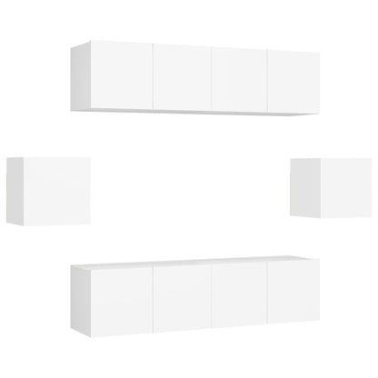 vidaXL Ensemble de 6 meubles TV blanc en bois d'ingénierie