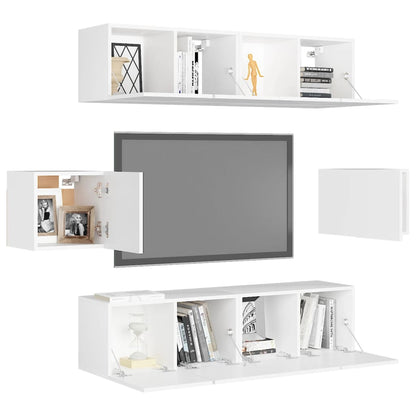 vidaXL Ensemble de 6 meubles TV blanc en bois d'ingénierie