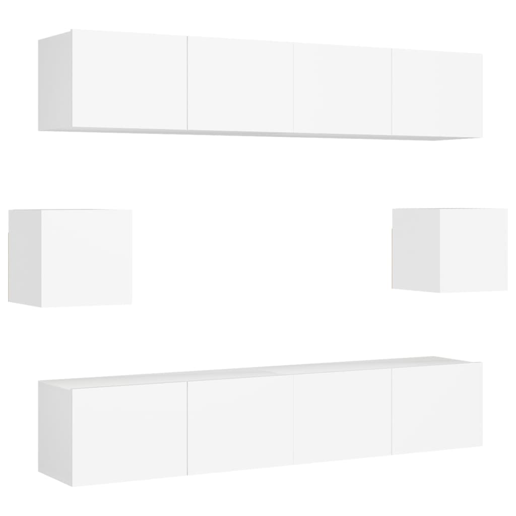 vidaXL Ensemble de meubles TV 6 pcs Blanc Bois d'ingénierie