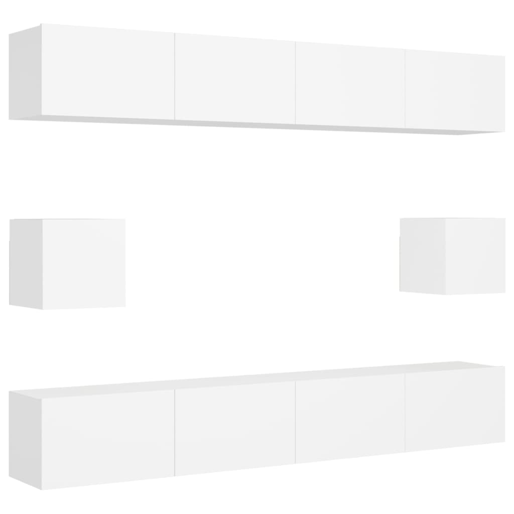 vidaXL Ensemble de 6 meubles TV blanc en bois d'ingénierie