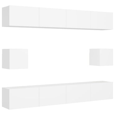 vidaXL Ensemble de 6 meubles TV blanc en bois d'ingénierie