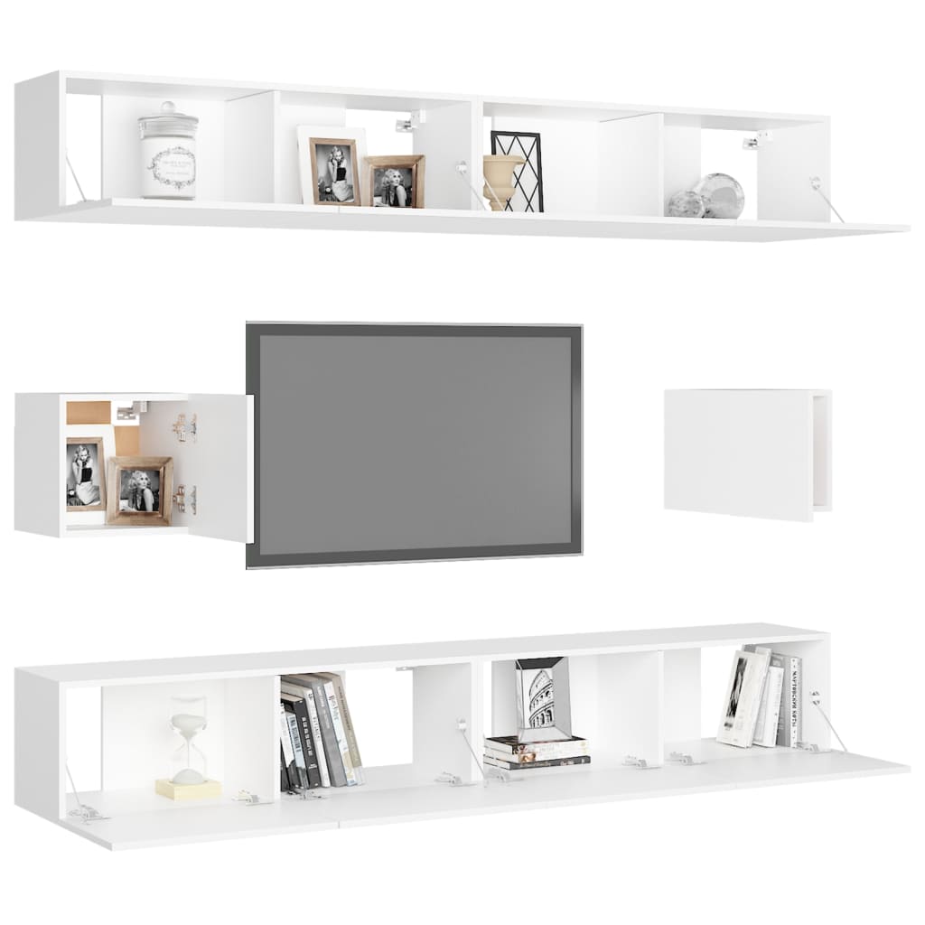vidaXL Ensemble de 6 meubles TV blanc en bois d'ingénierie