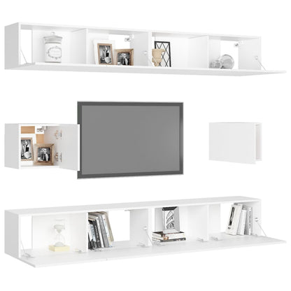 vidaXL Ensemble de 6 meubles TV blanc en bois d'ingénierie