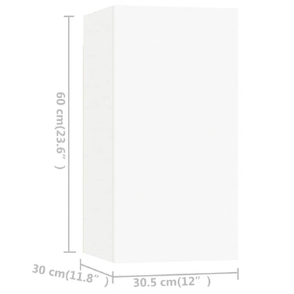 vidaXL Ensemble de 4 meubles TV Blanc Bois d'ingénierie