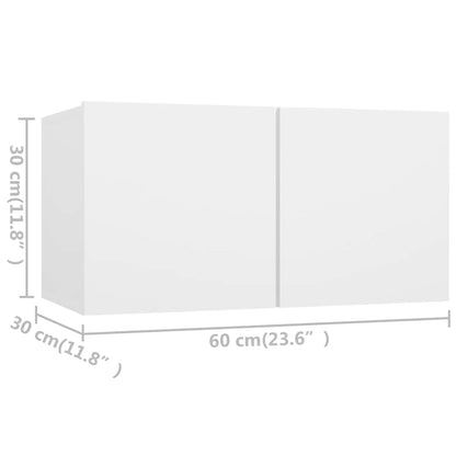 vidaXL Ensemble de 4 meubles TV Blanc Bois d'ingénierie