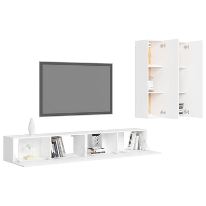 vidaXL Ensemble de 4 meubles TV Blanc Bois d'ingénierie