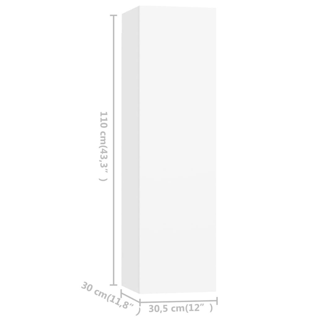 vidaXL Ensemble de 4 meubles TV Blanc Bois d'ingénierie