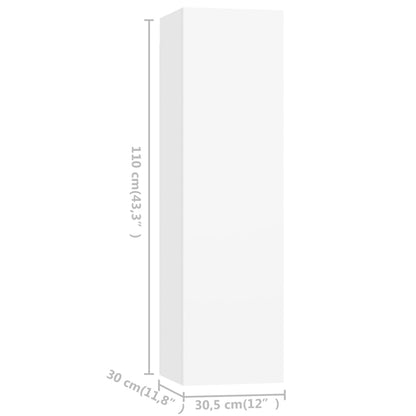 vidaXL Ensemble de 4 meubles TV Blanc Bois d'ingénierie