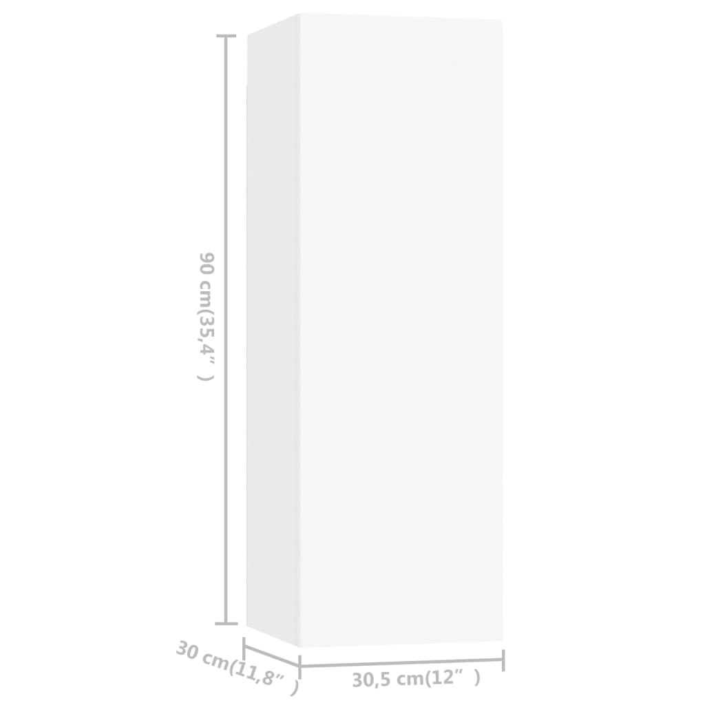 vidaXL Ensemble de 4 meubles TV Blanc Bois d'ingénierie