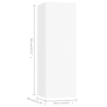 vidaXL Ensemble de 4 meubles TV Blanc Bois d'ingénierie