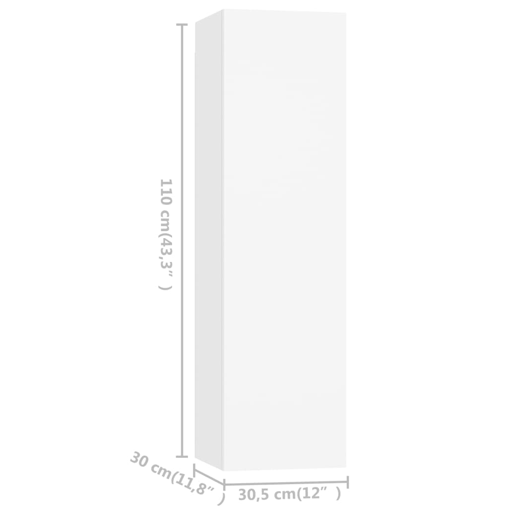 vidaXL Ensemble de 4 meubles TV Blanc Bois d'ingénierie