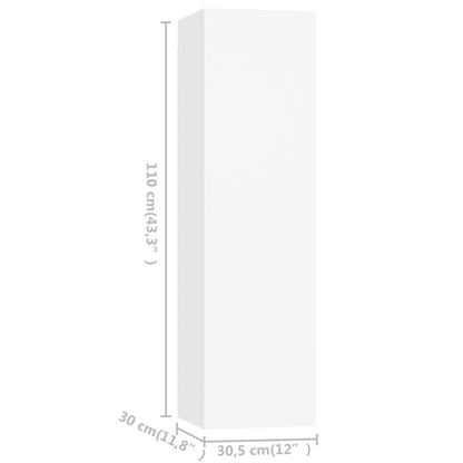 vidaXL Ensemble de 4 meubles TV Blanc Bois d'ingénierie