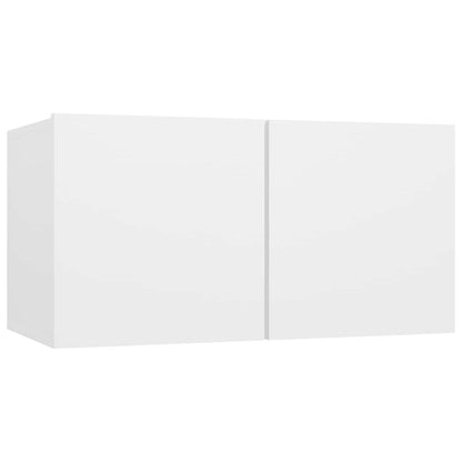 vidaXL Meuble TV, 8 pcs, Blanc, Bois d'ingénierie