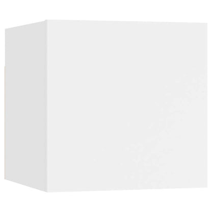 vidaXL Meuble TV, 8 pcs, Blanc, Bois d'ingénierie
