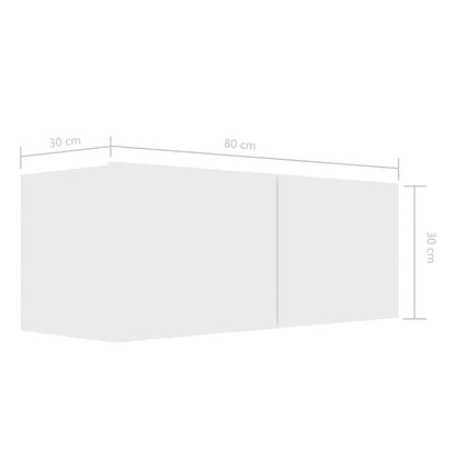 vidaXL Meuble TV, 8 pcs, Blanc, Bois d'ingénierie