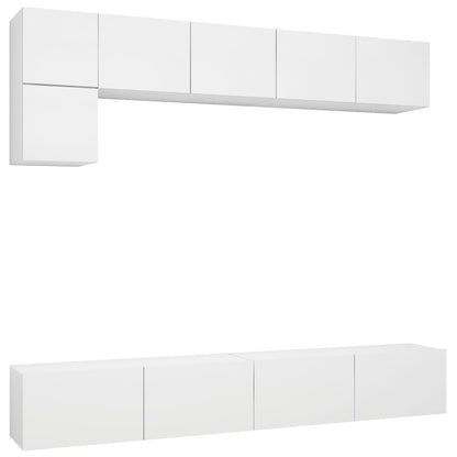 Ensemble de 5 meubles TV vidaXL blanc en bois d'ingénierie