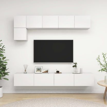 Ensemble de 5 meubles TV vidaXL blanc en bois d'ingénierie