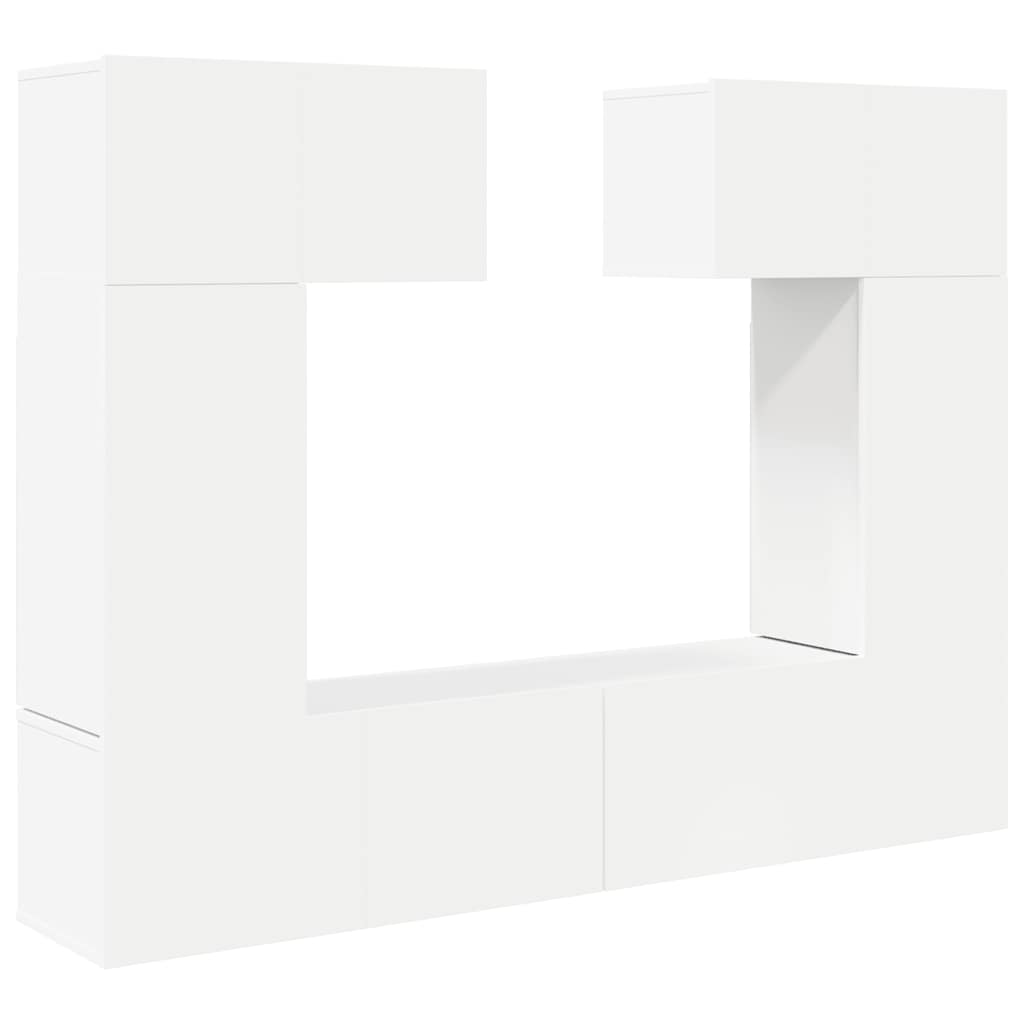 vidaXL Meuble TV 6 pièces blanc en bois d'ingénierie