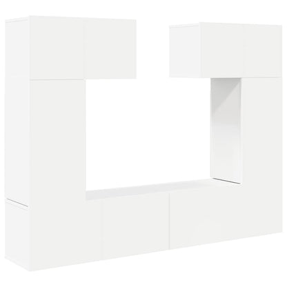 vidaXL Meuble TV 6 pièces blanc en bois d'ingénierie