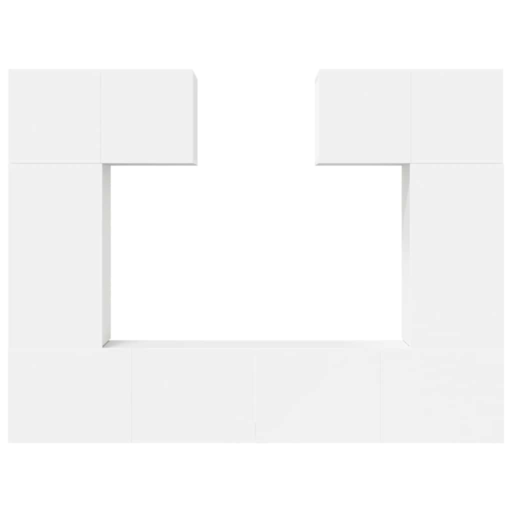 vidaXL Meuble TV 6 pièces blanc en bois d'ingénierie