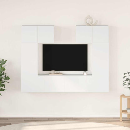 vidaXL Meuble TV 6 pièces blanc en bois d'ingénierie
